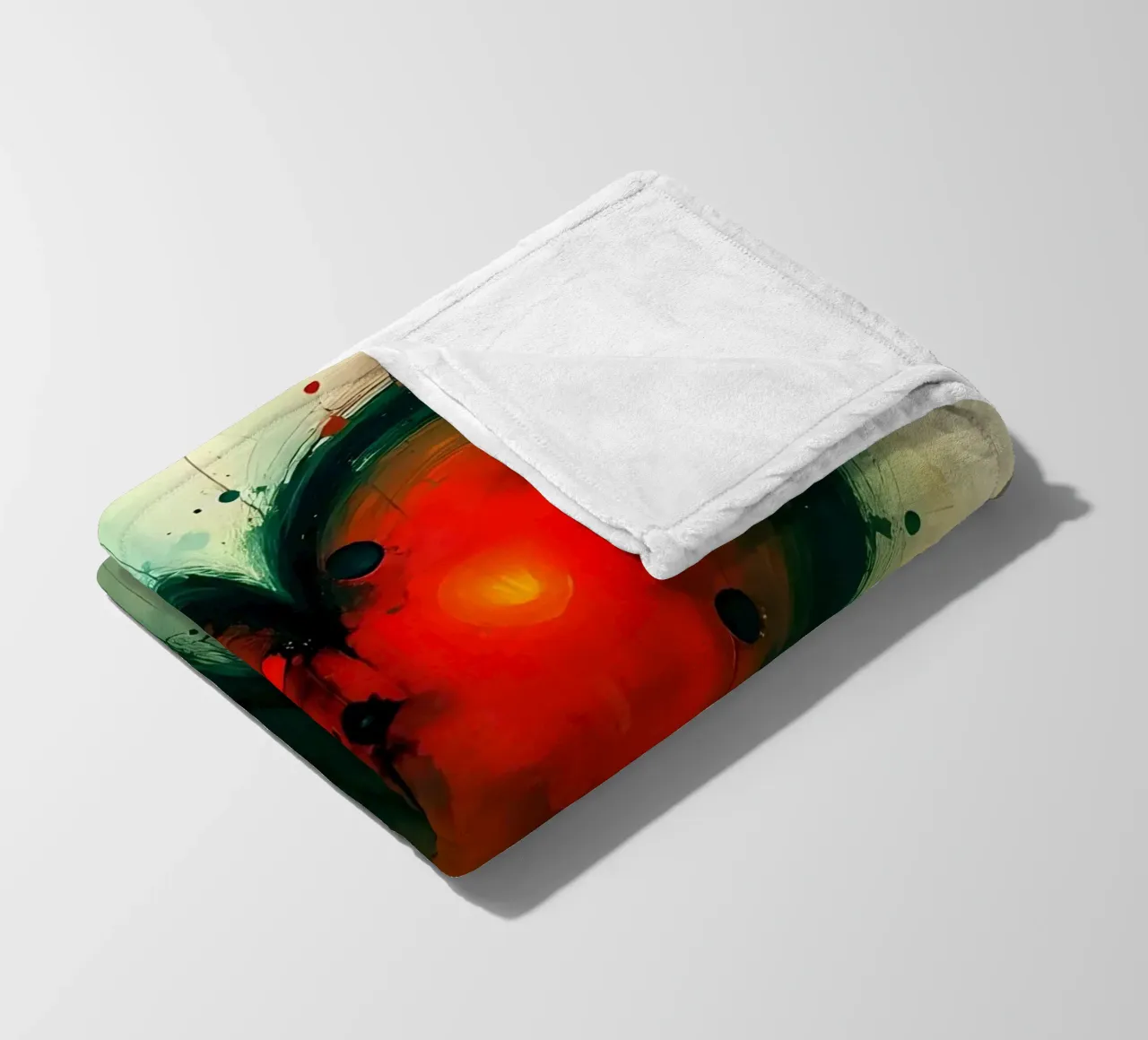 cuore_verde_rosso_5 coperta in pile da Pink- und LoveArt by LK
