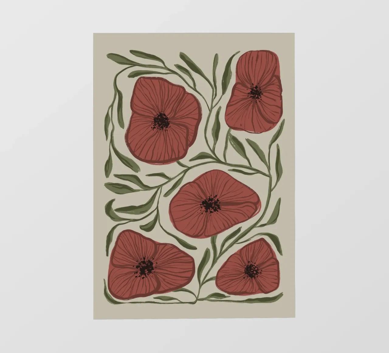 Amapolas abstractas lámina retroiluminada de Sixmai
