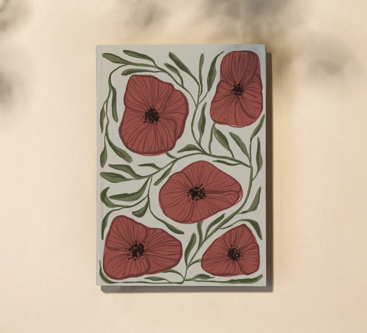 Abstract poppies notebook by Sixmai