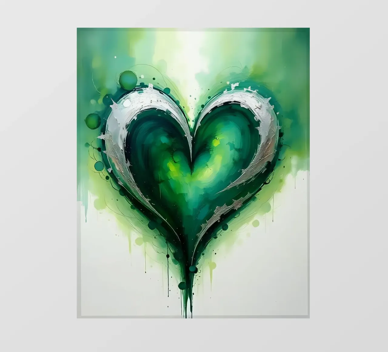 cuore_verde_argento_1 telo in pvc da Pink- und LoveArt by LK