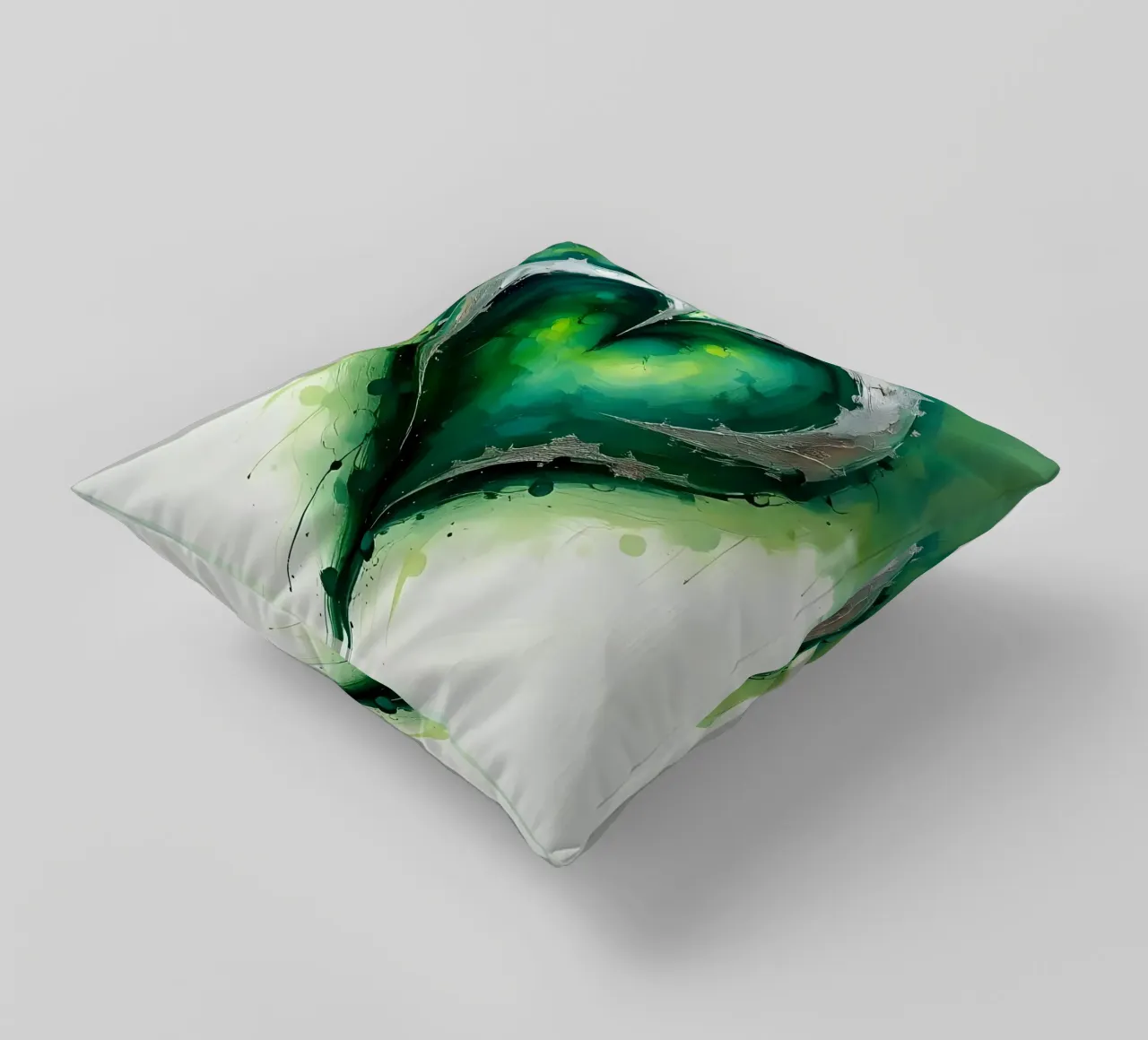 cuore_verde_argento_1 cuscino da Pink- und LoveArt by LK