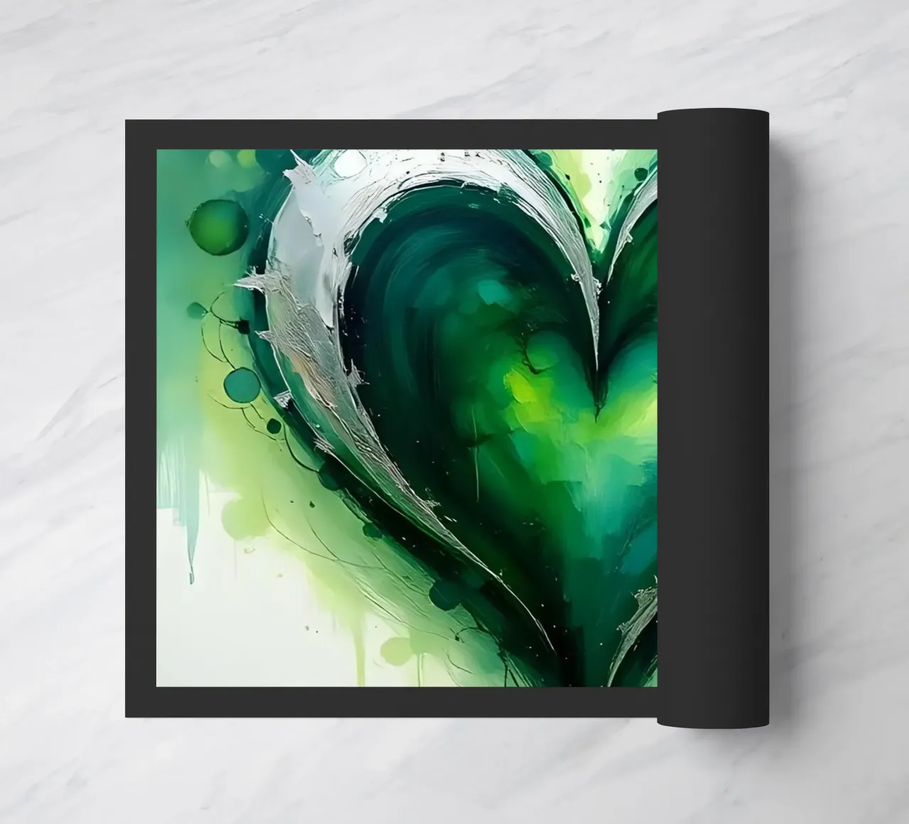 cuore_verde_argento_1 zerbino da Pink- und LoveArt by LK