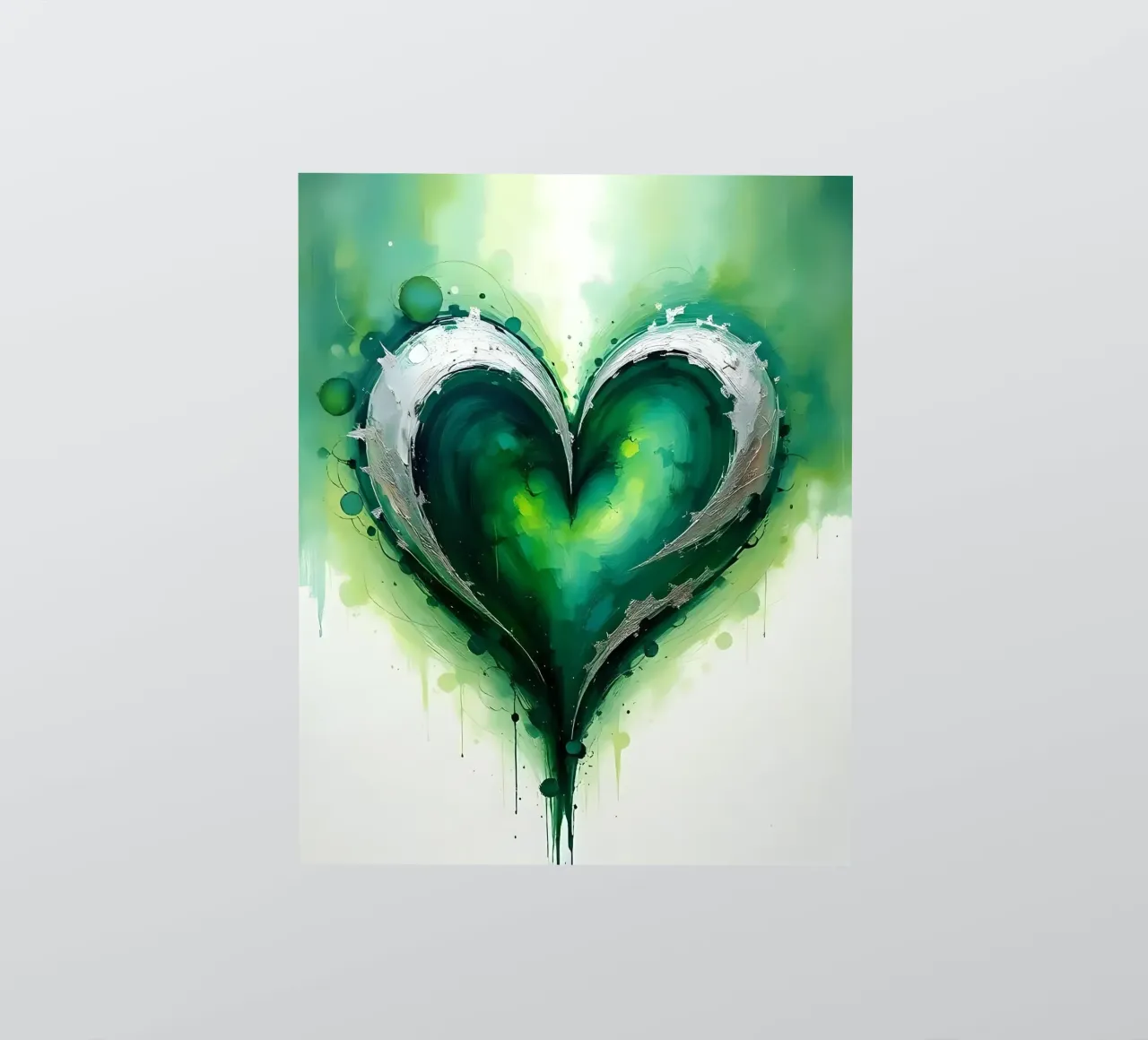 cuore_verde_argento_1 adesivo da Pink- und LoveArt by LK