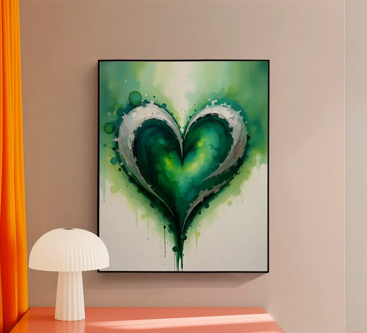 cuore_verde_argento_1 plexiglass da Pink- und LoveArt by LK