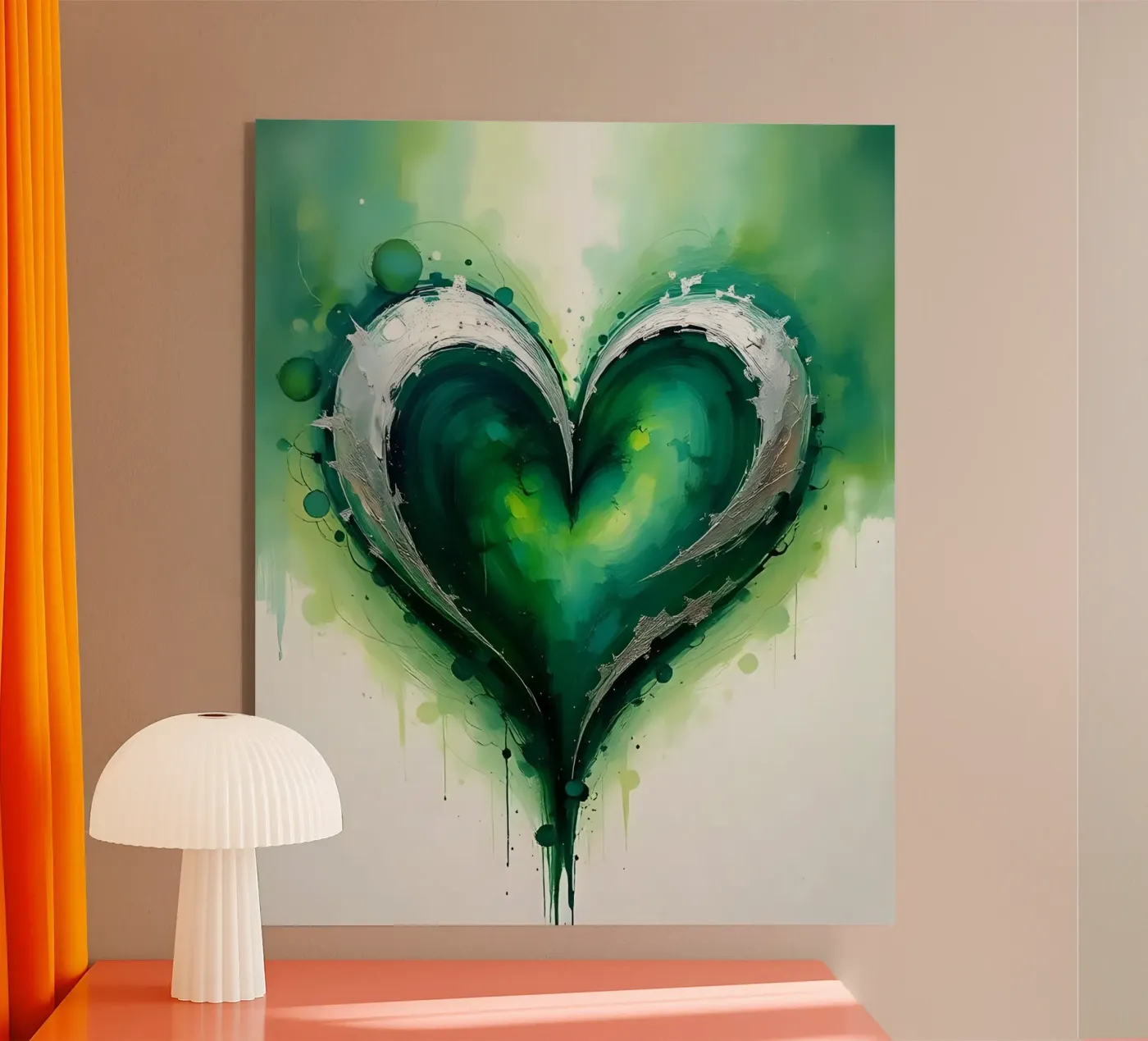cuore_verde_argento_1 plexiglass da Pink- und LoveArt by LK
