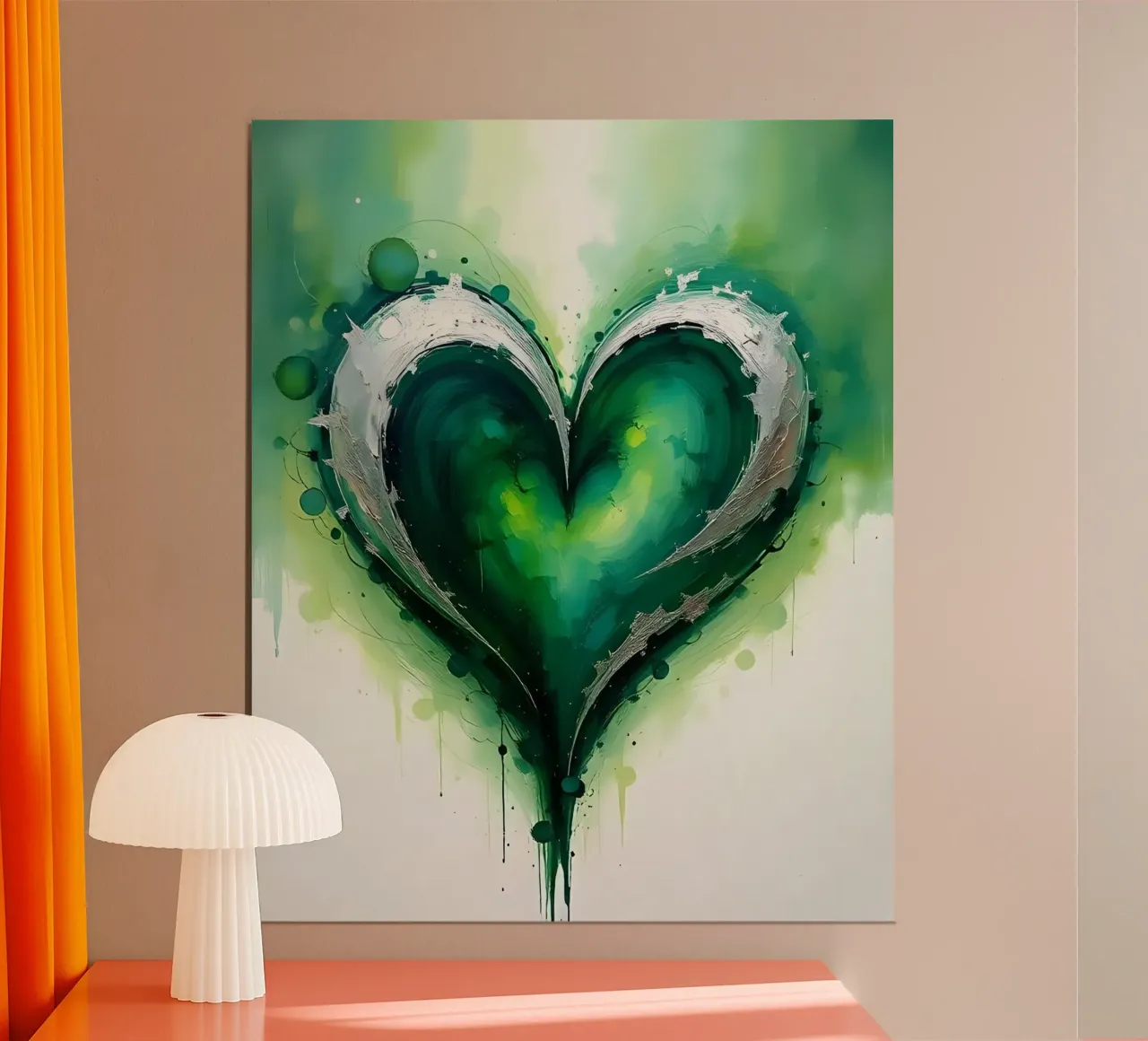 cuore_verde_argento_1 carta hahnemühle da Pink- und LoveArt by LK