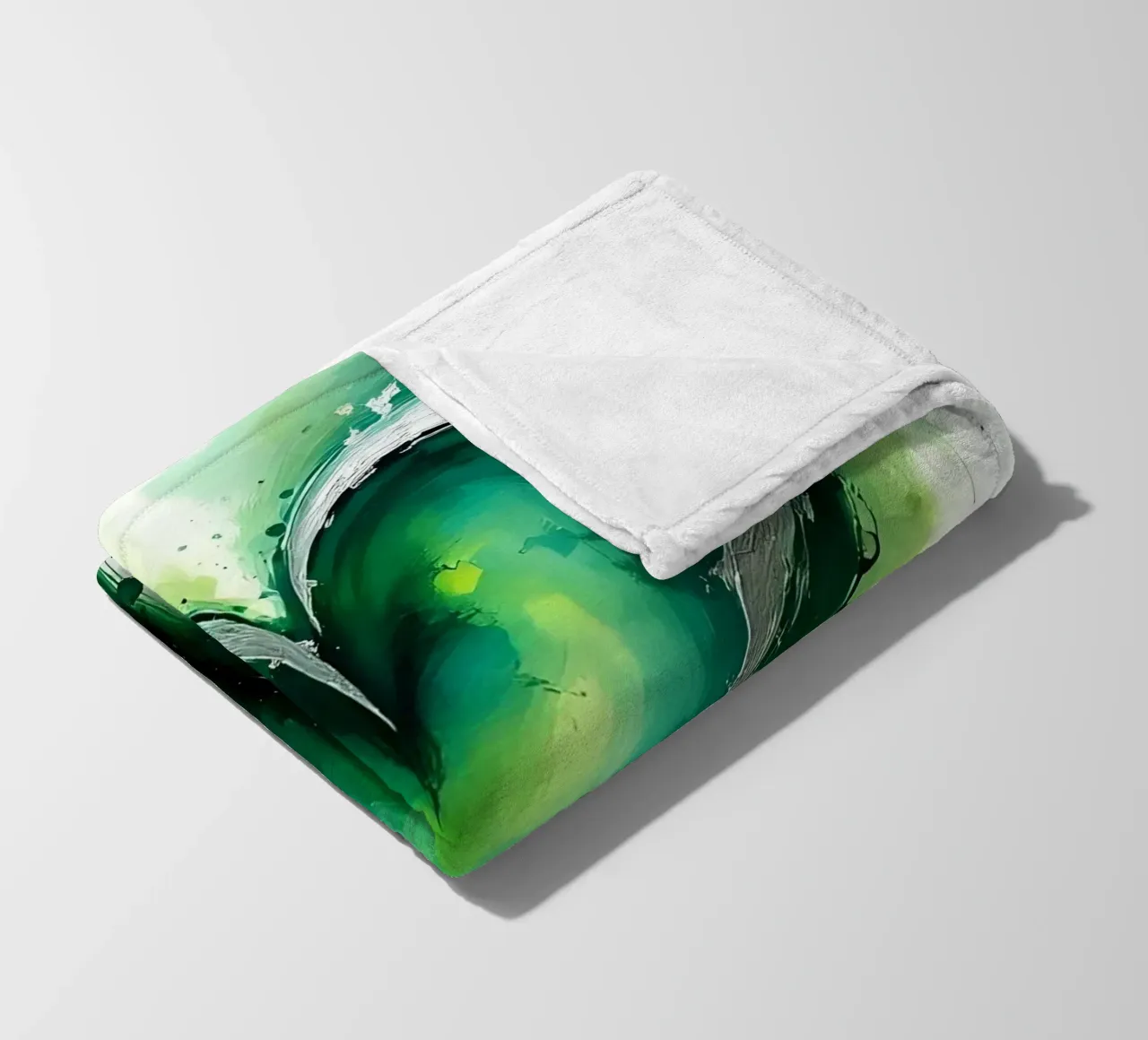 cuore_verde_argento_1 coperta in pile da Pink- und LoveArt by LK