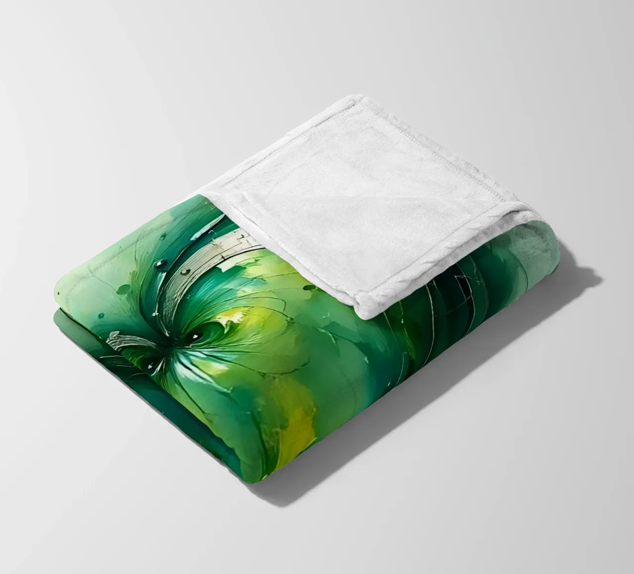 cuore_verde_argento_2 coperta in pile da Pink- und LoveArt by LK