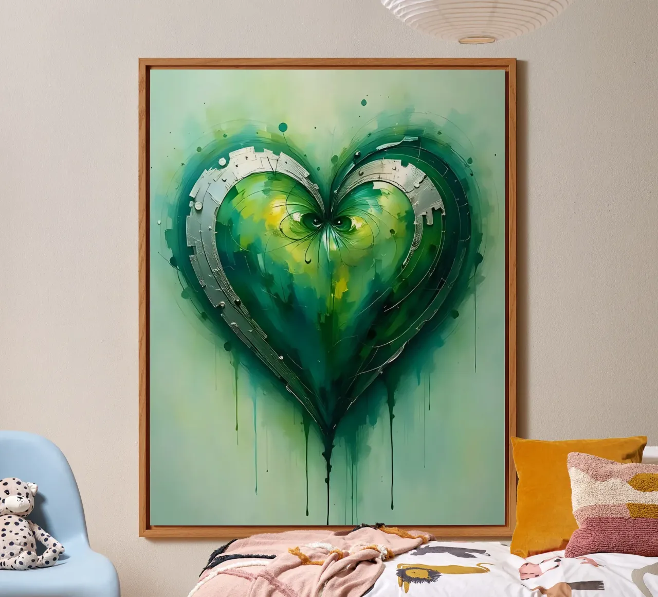 cuore_verde_argento_2 alluminio dibond da Pink- und LoveArt by LK