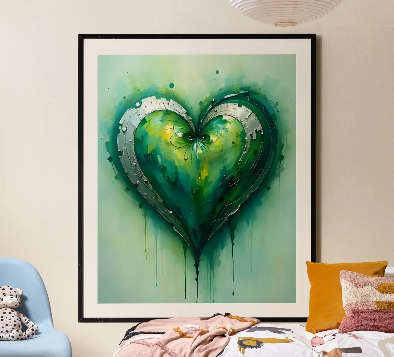 cuore_verde_argento_2 carta hahnemühle da Pink- und LoveArt by LK