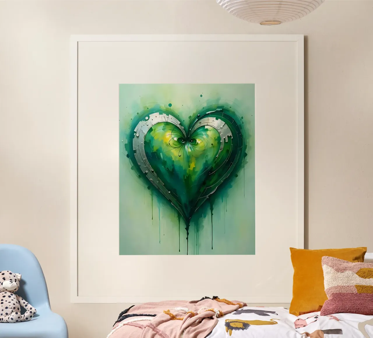 cuore_verde_argento_2 carta hahnemühle da Pink- und LoveArt by LK