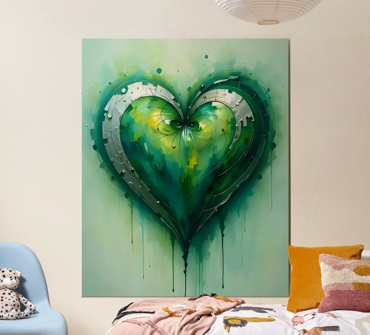 cuore_verde_argento_2 carta hahnemühle da Pink- und LoveArt by LK