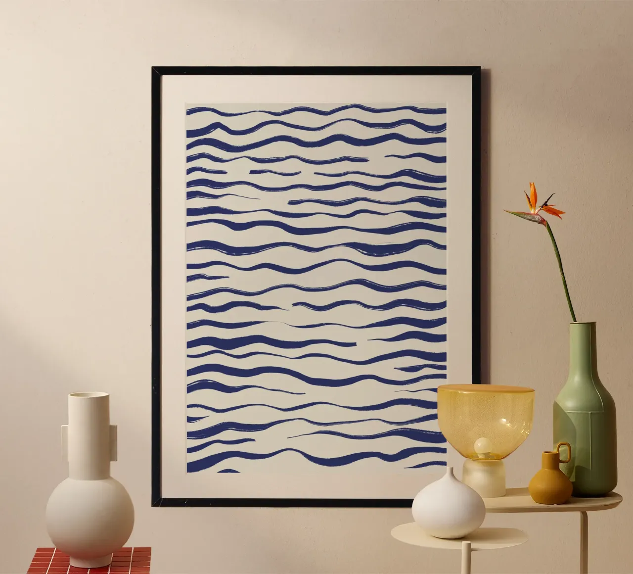Abstracte golven hahnemühle van Sixmai