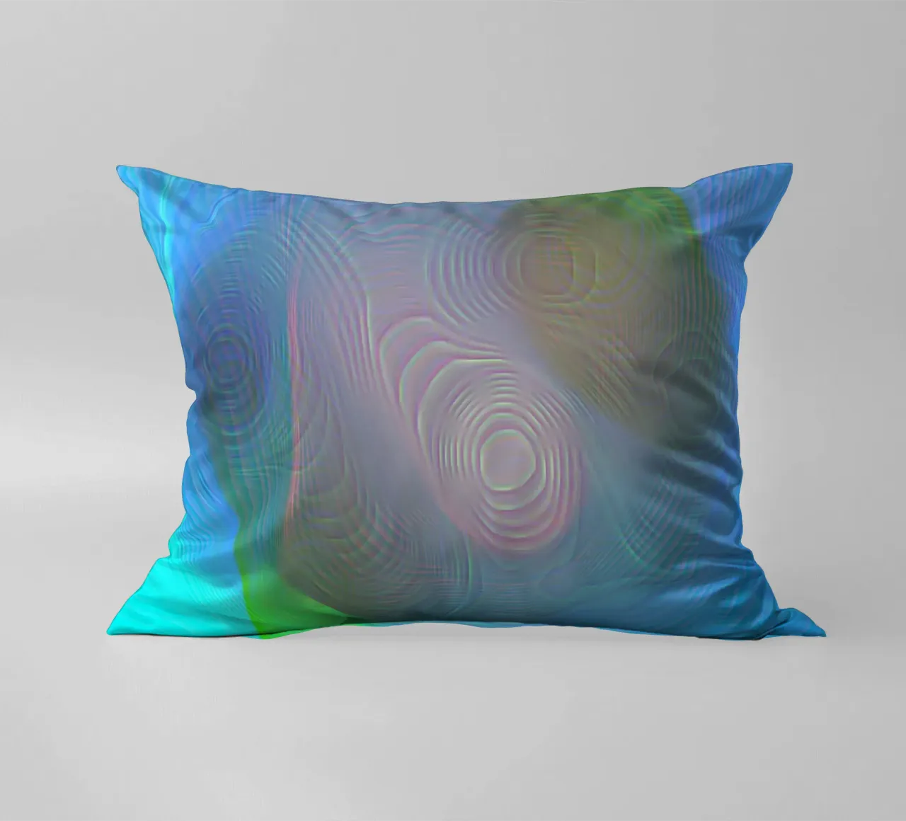 Abstract in sea colours, matt surface in line structure decorative cushion by Gürsel Yesil Digital Art