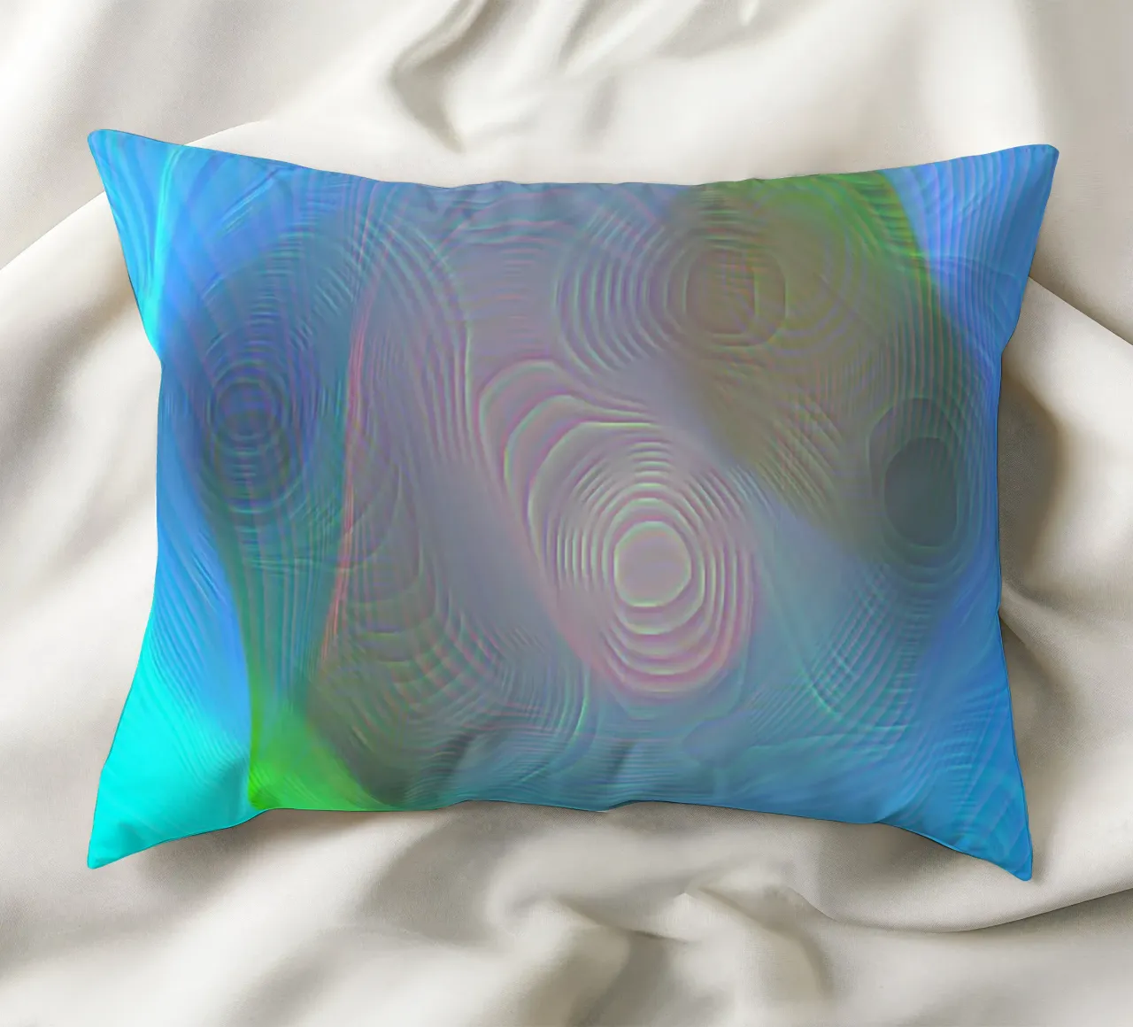 Abstract in sea colours, matt surface in line structure decorative cushion by Gürsel Yesil Digital Art