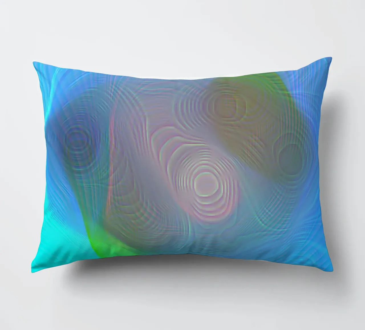 Abstract in sea colours, matt surface in line structure decorative cushion by Gürsel Yesil Digital Art