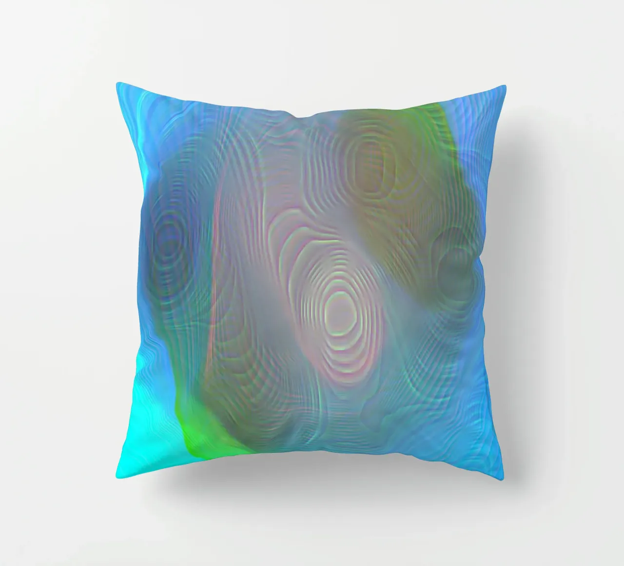 Abstract in sea colours, matt surface in line structure decorative cushion by Gürsel Yesil Digital Art