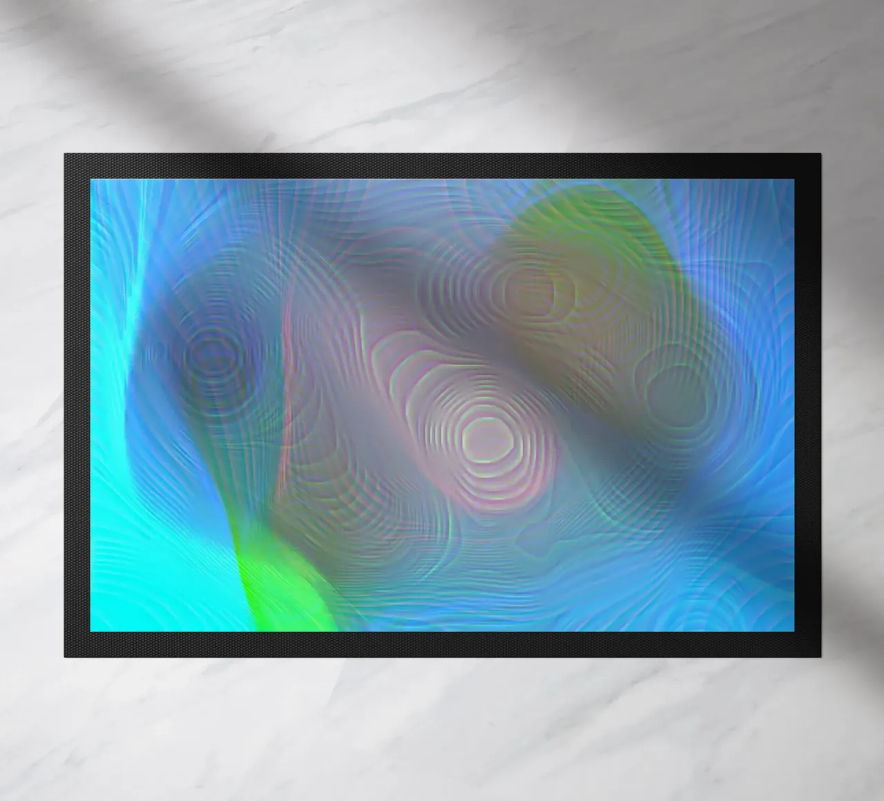 Abstract in sea colours, matt surface in line structure doormat by Gürsel Yesil Digital Art