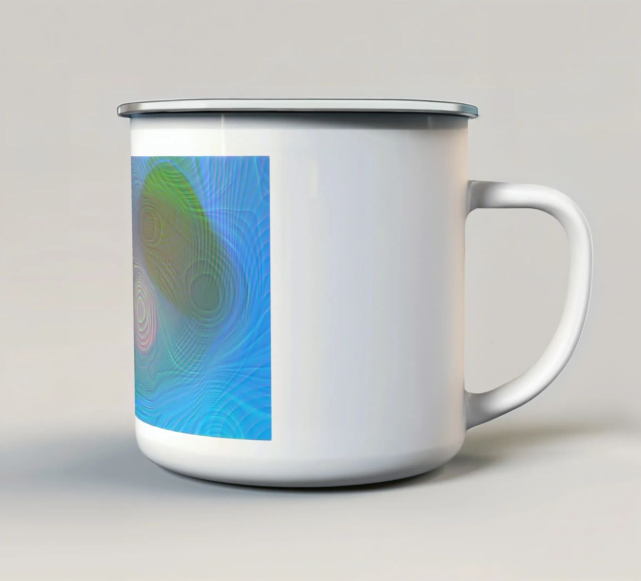 Astratto nei colori del mare, superficie opaca con struttura a linee tazza in smalto da Gürsel Yesil Digital Art