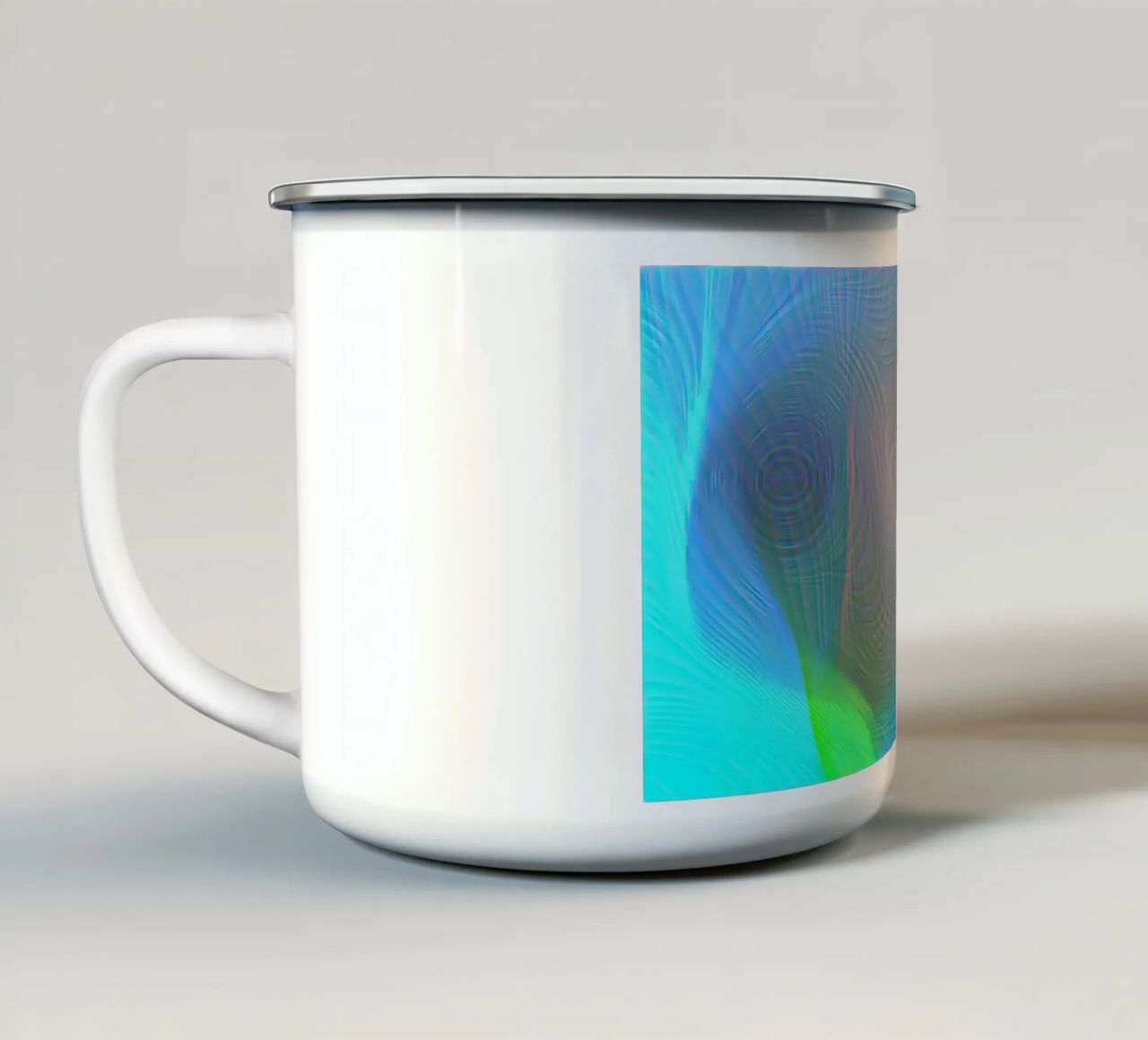 Astratto nei colori del mare, superficie opaca con struttura a linee tazza in smalto da Gürsel Yesil Digital Art