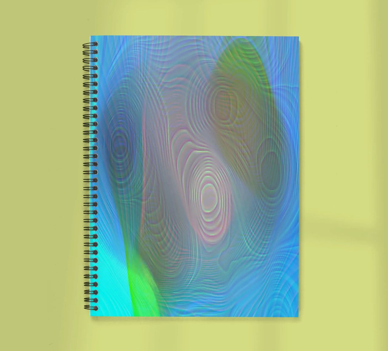 Abstract in sea colours, matt surface in line structure spiral notebook by Gürsel Yesil Digital Art