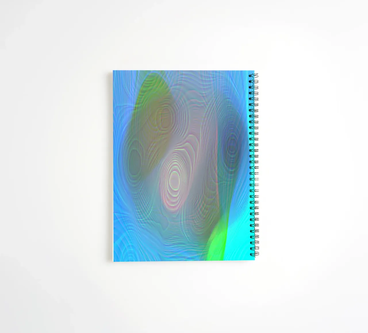 Abstract in sea colours, matt surface in line structure spiral notebook by Gürsel Yesil Digital Art