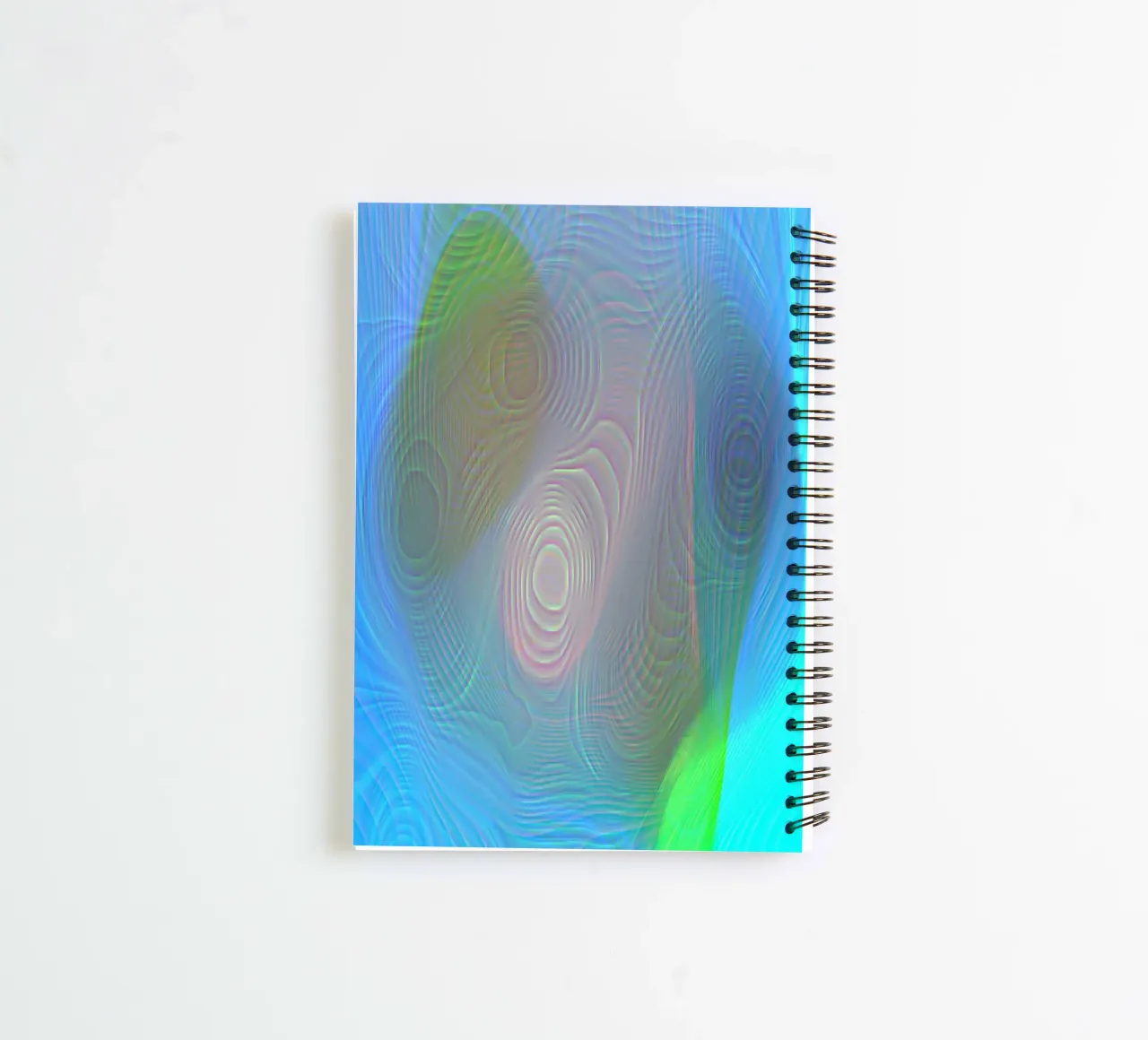 Abstract in sea colours, matt surface in line structure spiral notebook by Gürsel Yesil Digital Art