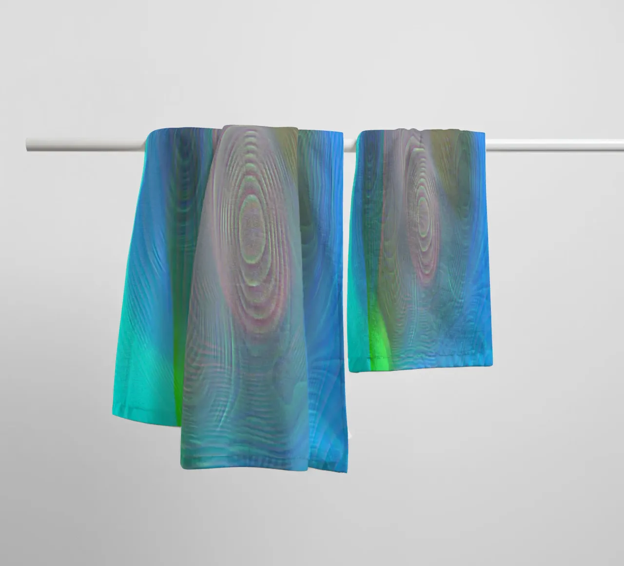Astratto nei colori del mare, superficie opaca con struttura a linee asciugamano da bagno da Gürsel Yesil Digital Art