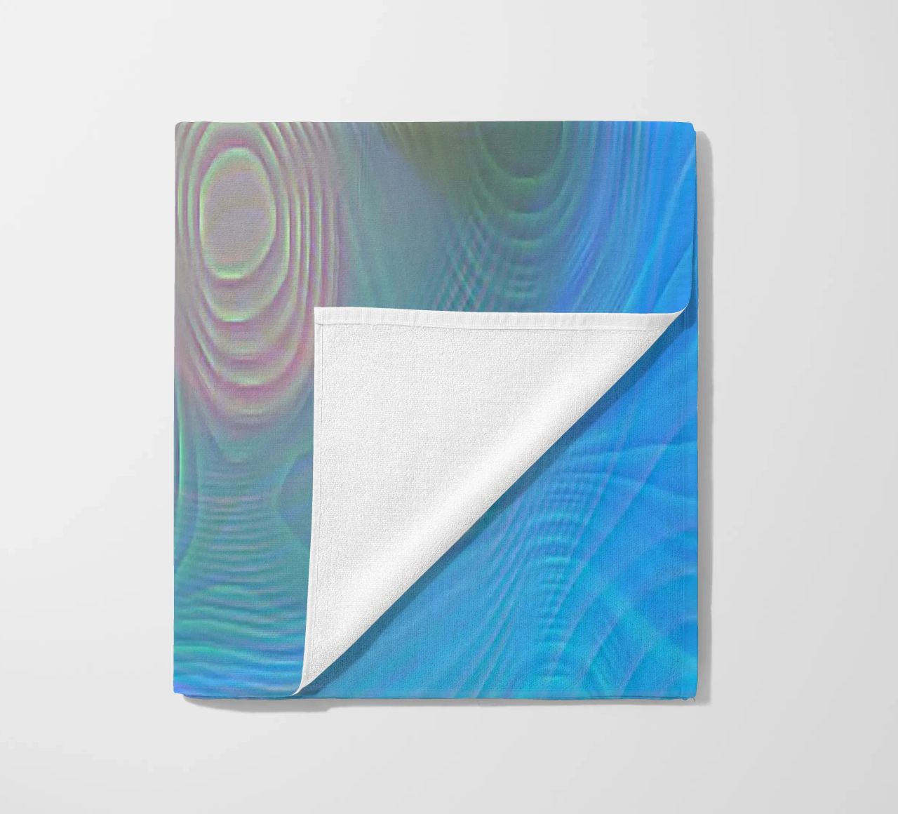 Abstract in sea colours, matt surface in line structure beach towel by Gürsel Yesil Digital Art