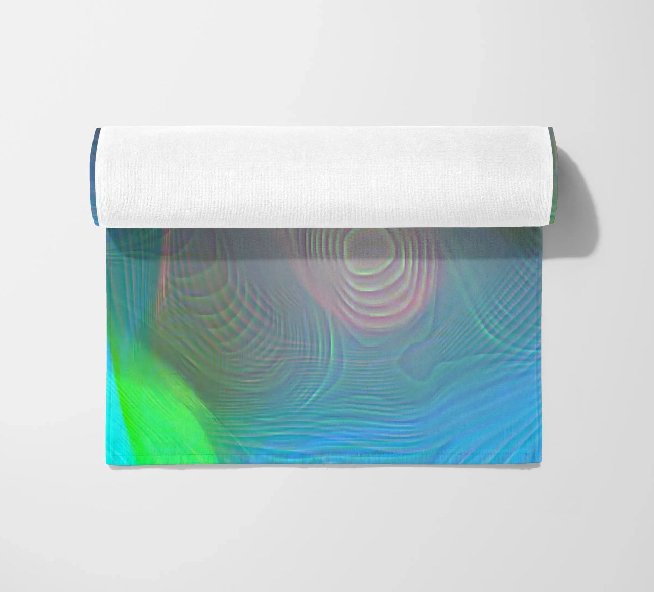 Abstract in sea colours, matt surface in line structure beach towel by Gürsel Yesil Digital Art