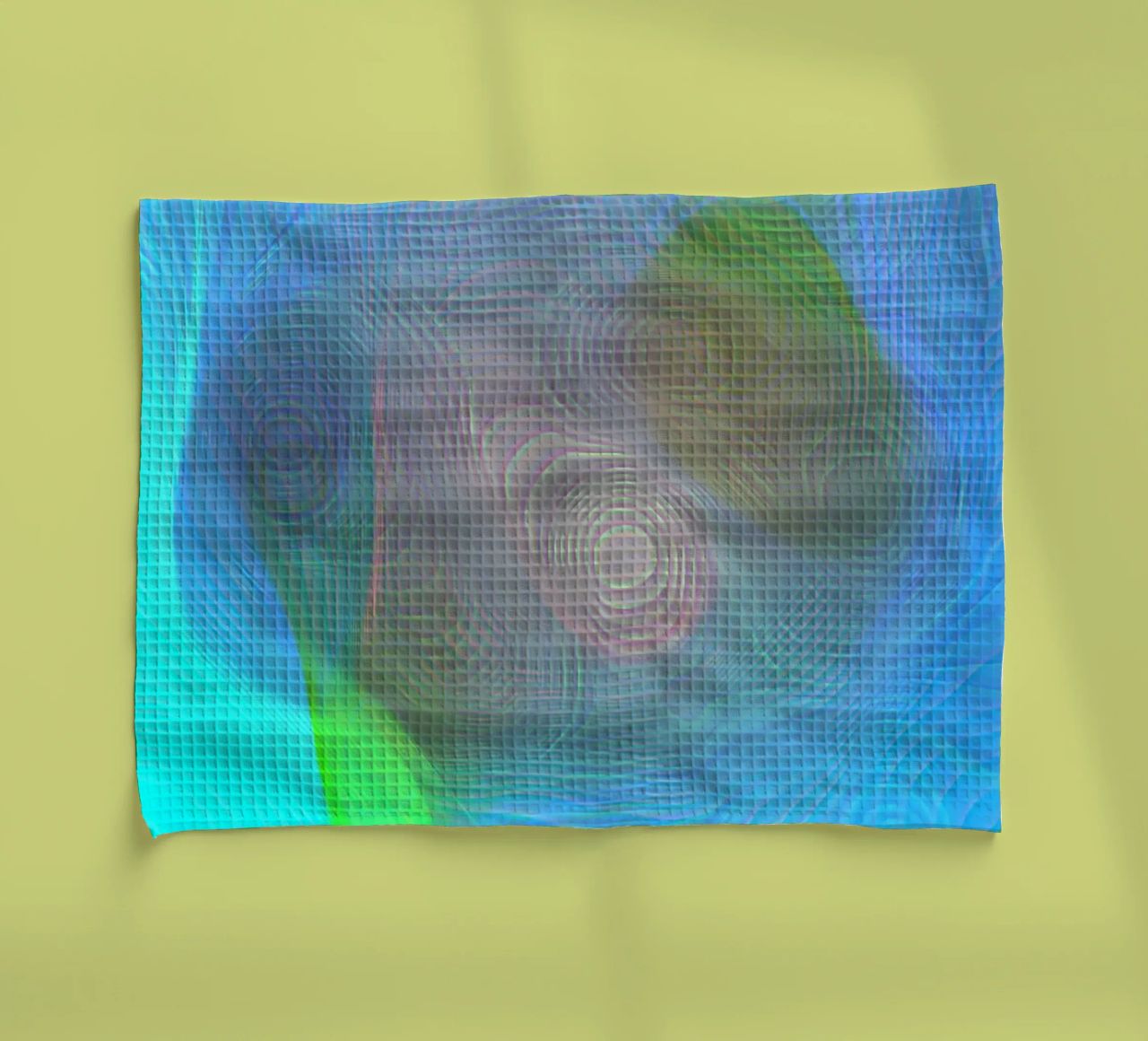 Abstrakt in Meeresfarben, Oberfläche matt in Linienstruktur Geschirrtuch von Gürsel Yesil Digital Art