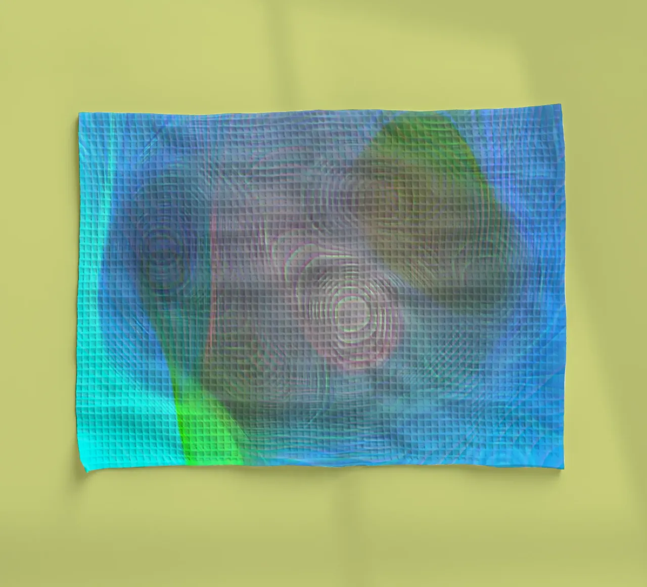 Abstract in sea colours, matt surface in line structure tea towel by Gürsel Yesil Digital Art