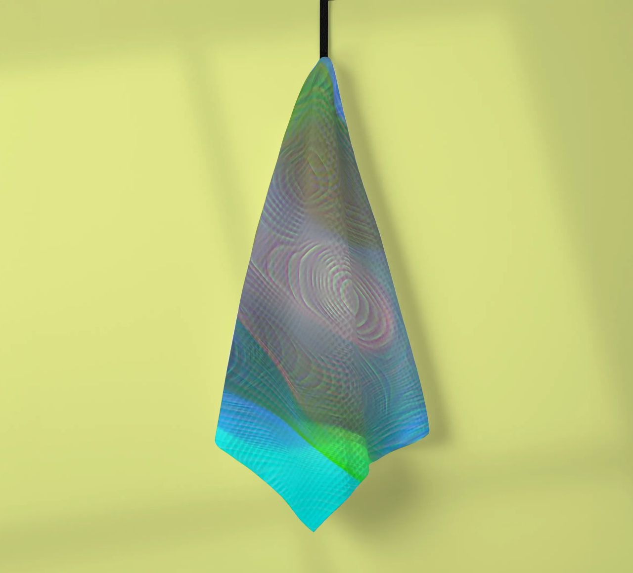 Abstrakt in Meeresfarben, Oberfläche matt in Linienstruktur Geschirrtuch von Gürsel Yesil Digital Art