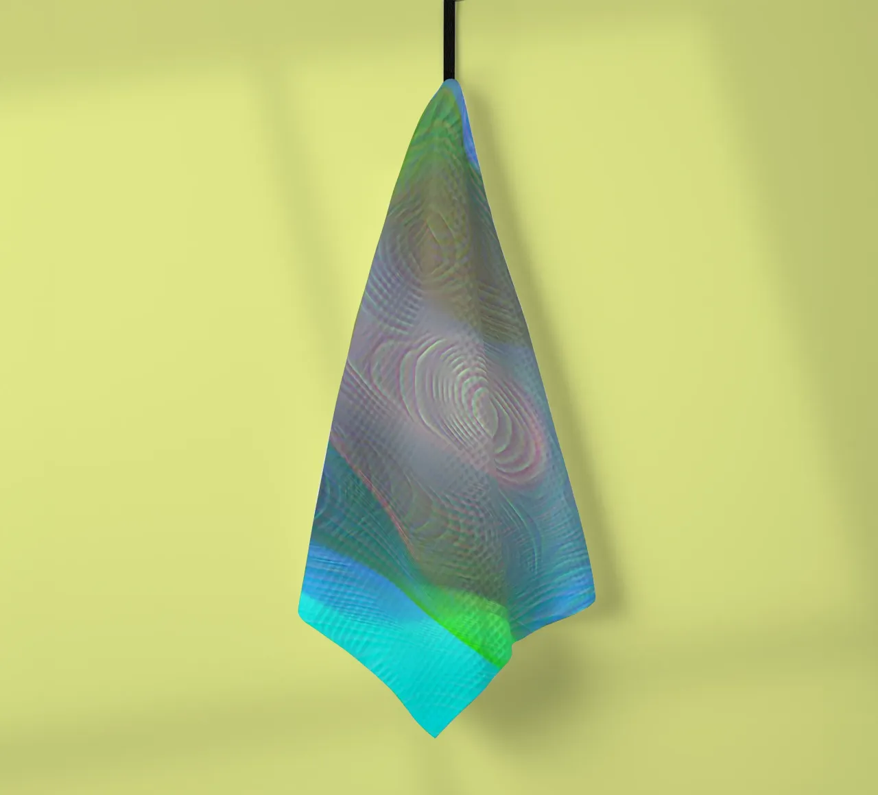 Abstract in sea colours, matt surface in line structure tea towel by Gürsel Yesil Digital Art