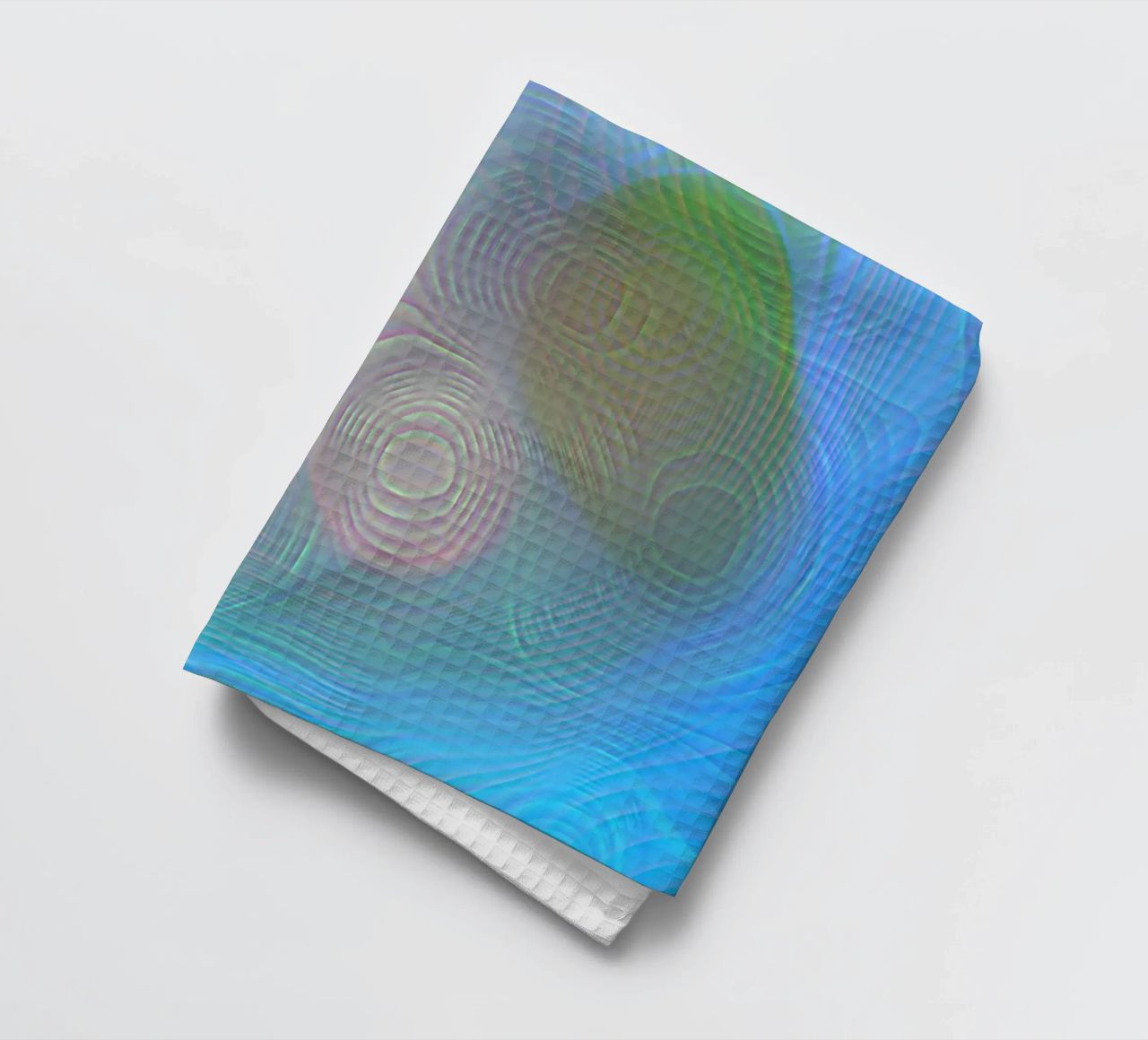 Abstrakt in Meeresfarben, Oberfläche matt in Linienstruktur Geschirrtuch von Gürsel Yesil Digital Art