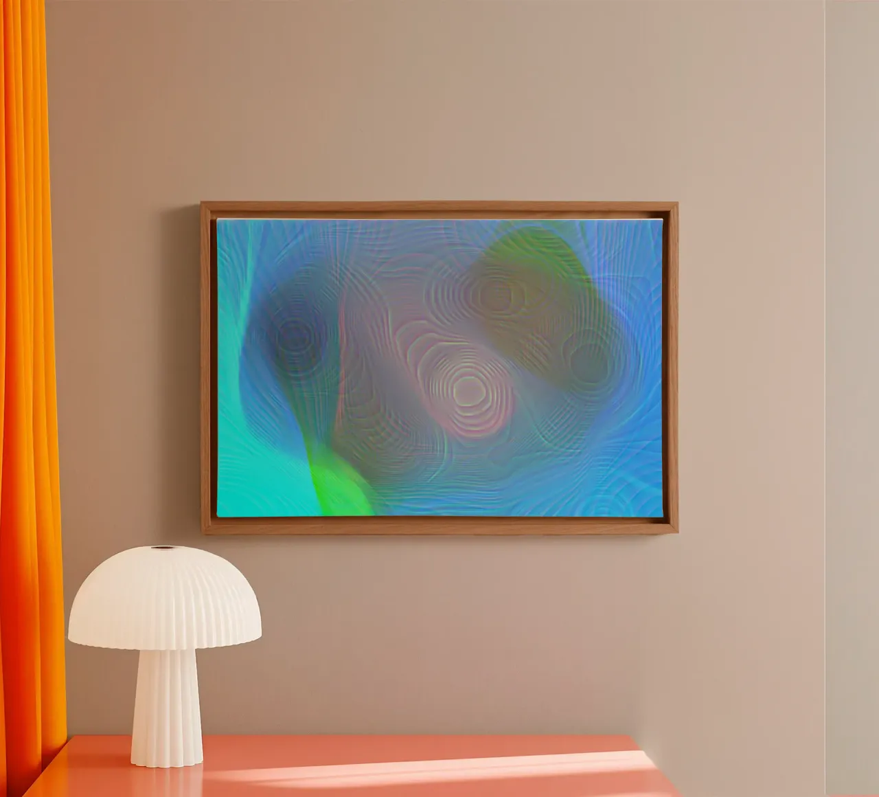 Abstract in sea colours, matt surface in line structure canvas by Gürsel Yesil Digital Art