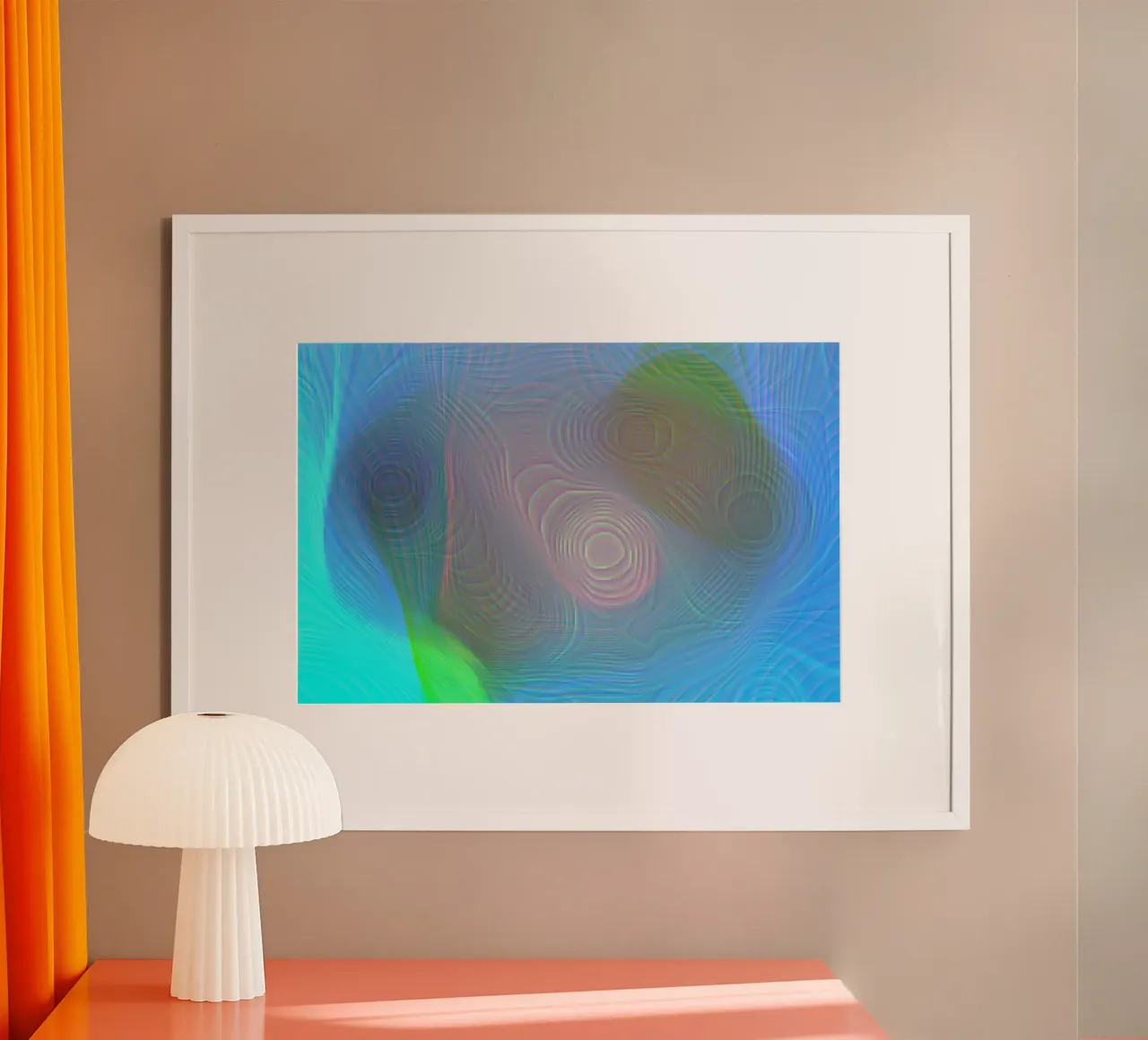 Abstrakt in Meeresfarben, Oberfläche matt in Linienstruktur Hahnemühle von Gürsel Yesil Digital Art