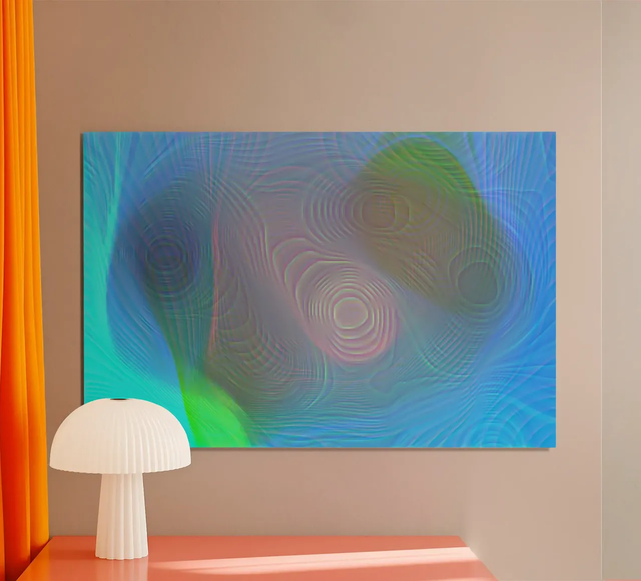 Abstrakt in Meeresfarben, Oberfläche matt in Linienstruktur Hahnemühle von Gürsel Yesil Digital Art