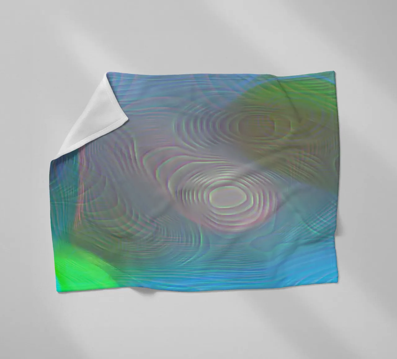 Abstract in sea colours, matt surface in line structure fleece blanket by Gürsel Yesil Digital Art