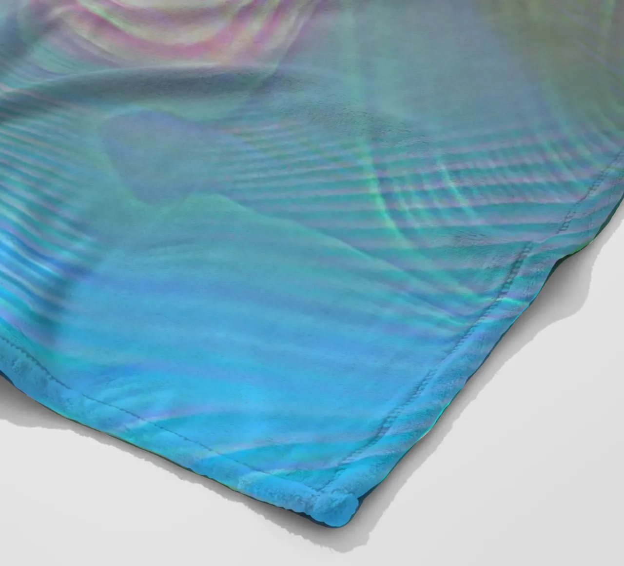 Abstract in sea colours, matt surface in line structure fleece blanket by Gürsel Yesil Digital Art