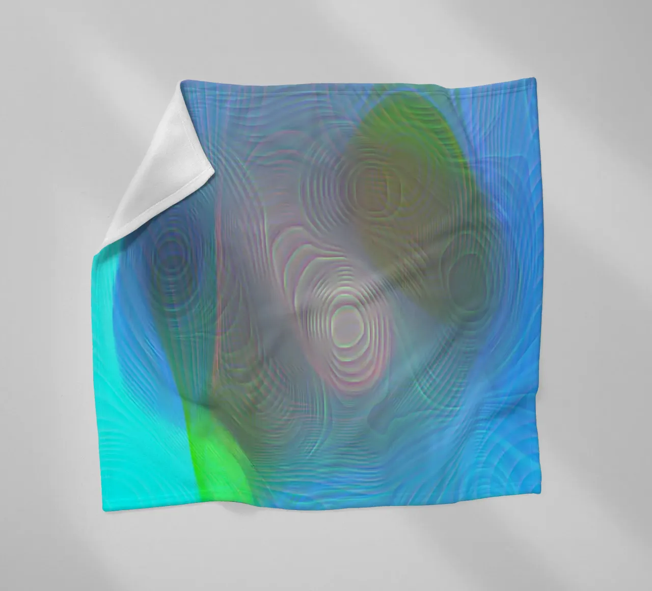 Abstract in sea colours, matt surface in line structure fleece blanket by Gürsel Yesil Digital Art