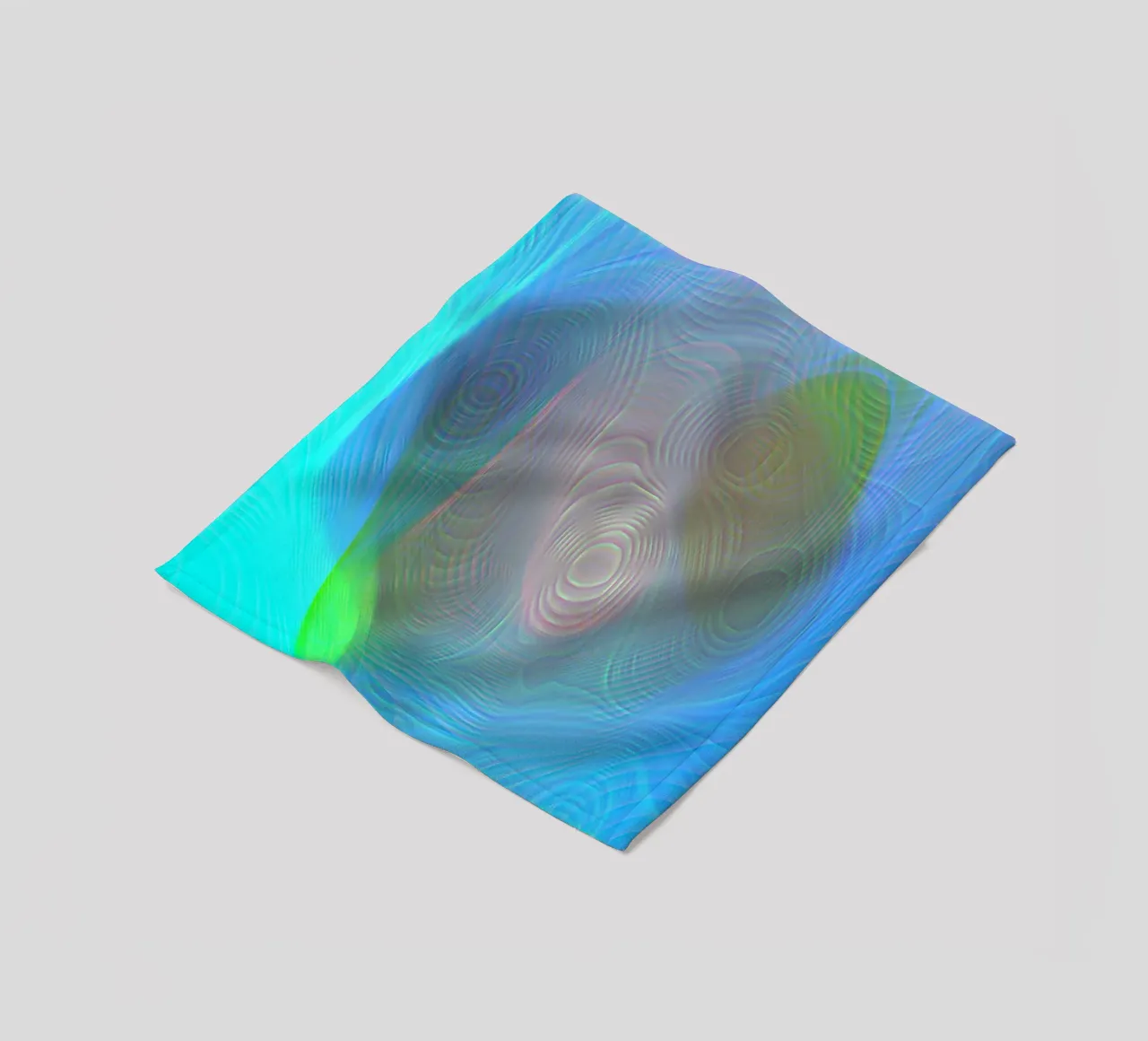 Abstract in sea colours, matt surface in line structure fleece blanket by Gürsel Yesil Digital Art