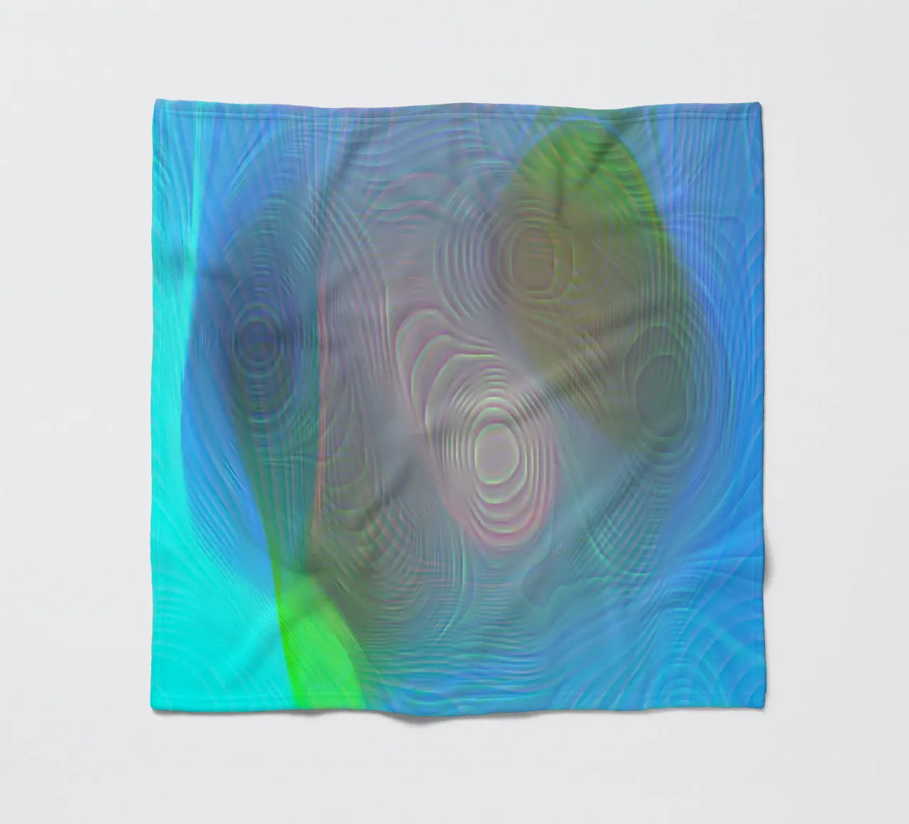 Abstract in sea colours, matt surface in line structure fleece blanket by Gürsel Yesil Digital Art