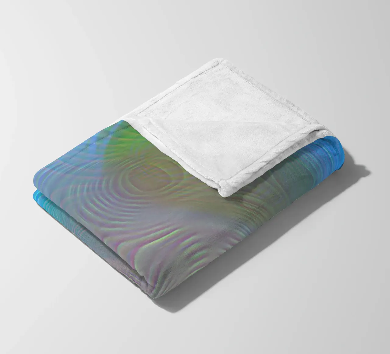 Abstract in sea colours, matt surface in line structure fleece blanket by Gürsel Yesil Digital Art