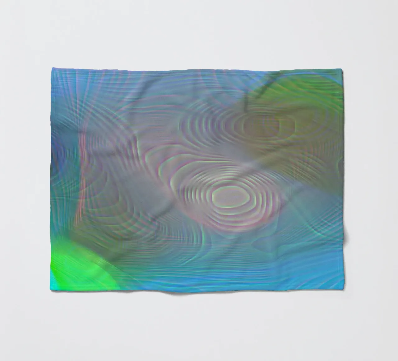 Abstract in sea colours, matt surface in line structure fleece blanket by Gürsel Yesil Digital Art