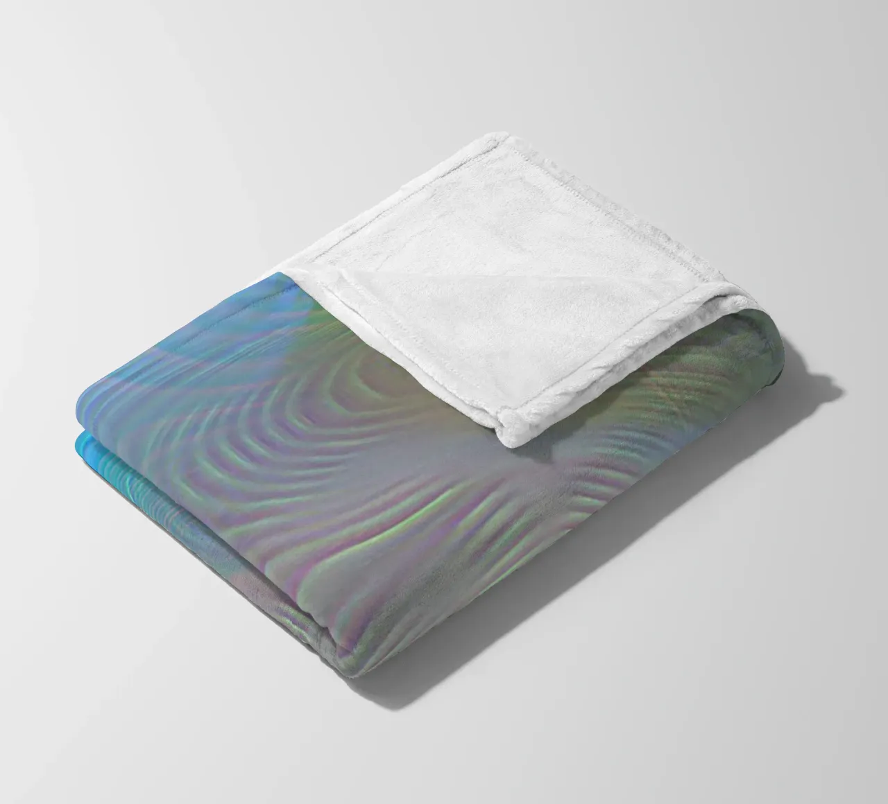 Abstract in sea colours, matt surface in line structure fleece blanket by Gürsel Yesil Digital Art