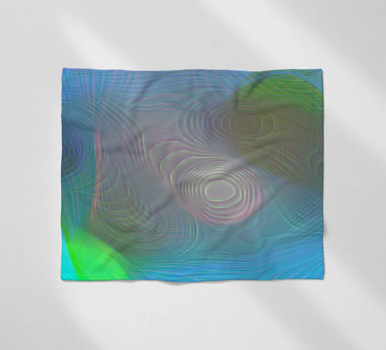 Abstract in sea colours, matt surface in line structure fleece blanket by Gürsel Yesil Digital Art