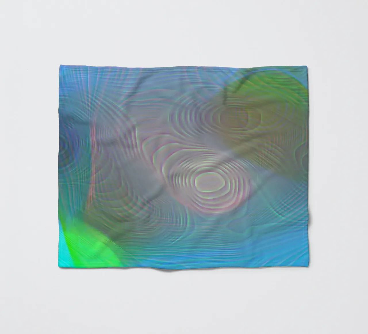 Abstract in sea colours, matt surface in line structure fleece blanket by Gürsel Yesil Digital Art