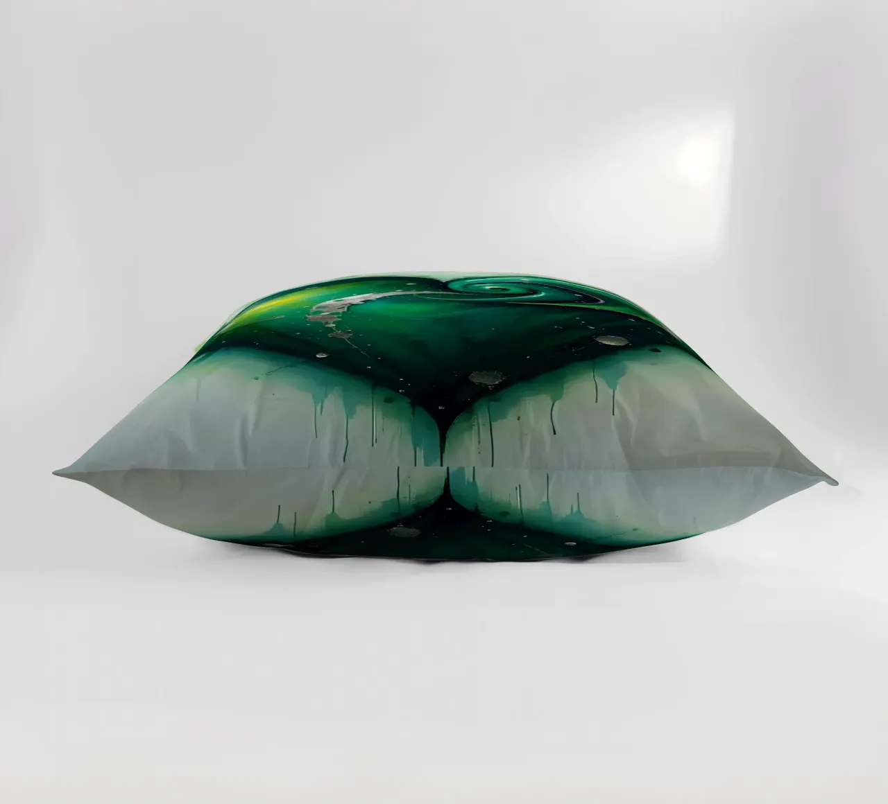 cuore_verde_argento_3 cuscino da Pink- und LoveArt by LK