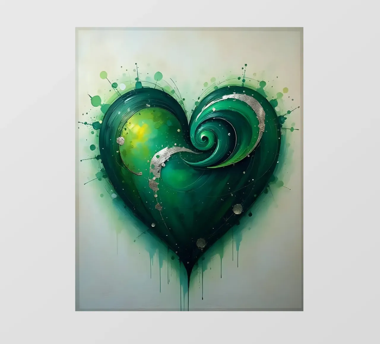 cuore_verde_argento_3 telo in pvc da Pink- und LoveArt by LK